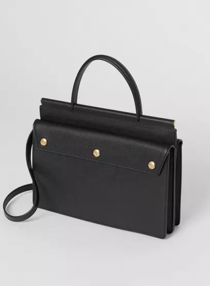 Small Leather Title Bag with Pocket Detail 