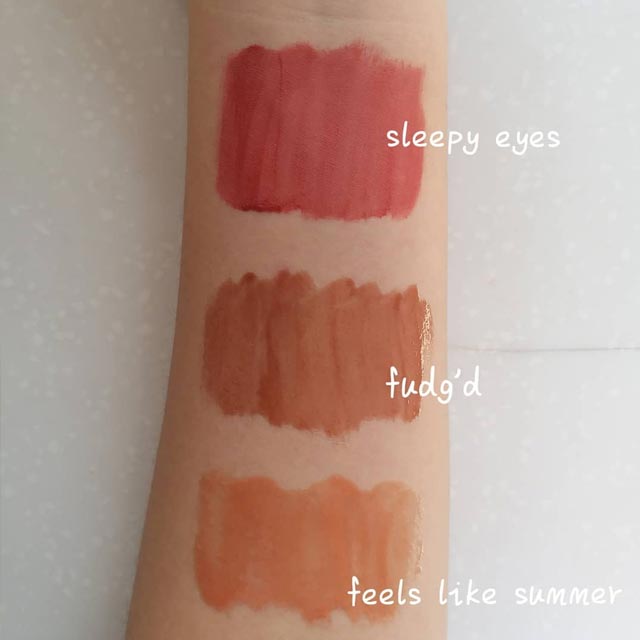 Colourpop系列唇彩试色：sleeply eyes、fudg’d、feels like summer