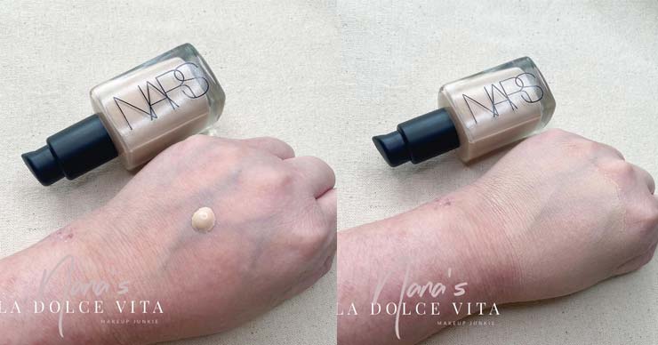 美妆测评：NARS Sheer Glow粉底液#MONT BLANC色号试色！